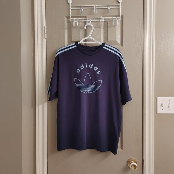 NWT UNISEX YOUTH SIZE LARGE ADIDAS TREFOIL BLUE T-SHIRT - Picture 4 of 10